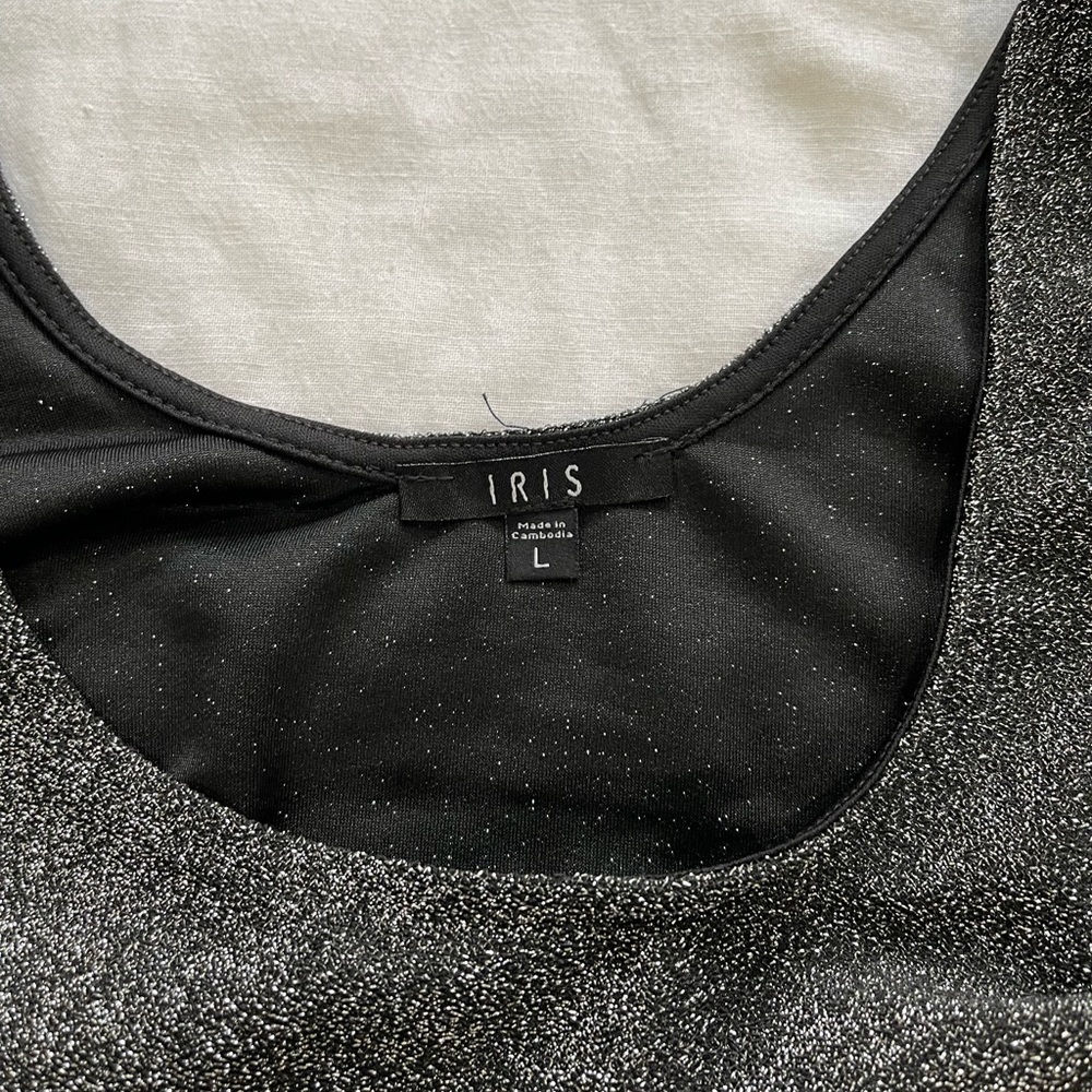 🌹Iris Silver glitter body suit NWT🌹